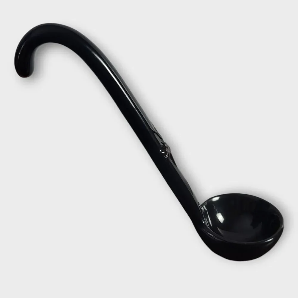 Vintage Ceramic Long Soup Tureen Ladle Black Glazed 12 Inches